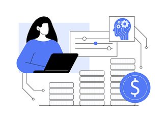 Image showing AI-Dynamic Pricing Strategies abstract concept vector illustration.