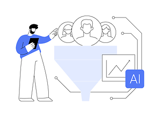 Image showing AI-Enhanced Sales Funnel Optimization abstract concept vector illustration.