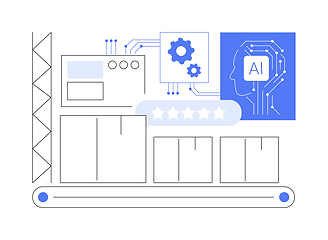 Image showing AI-Powered Quality Control abstract concept vector illustration.