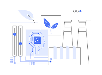 Image showing AI-Optimized Sustainability abstract concept vector illustration.