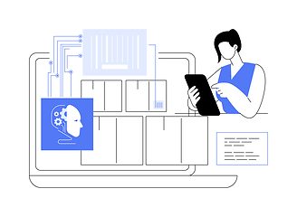 Image showing AI-Powered Inventory Management abstract concept vector illustration.