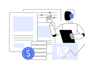 Image showing AI-Backed Dynamic Pricing abstract concept vector illustration.