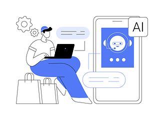 Image showing AI-Streamlined Customer Support abstract concept vector illustration.