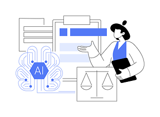 Image showing AI-Assisted Legal Process Optimization abstract concept vector illustration.