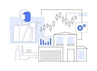 Image showing AI-Enhanced Market Analysis abstract concept vector illustration.