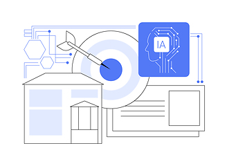 Image showing AI-Supported Real Estate Marketing abstract concept vector illustration.