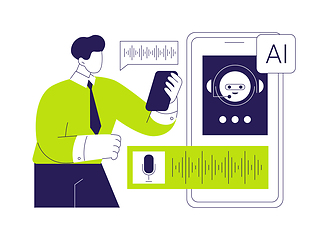 Image showing Voice-Activated Customer Support by AI abstract concept vector illustration.