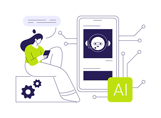 Image showing AI-Enhanced Chatbots for Customer Support abstract concept vector illustration.