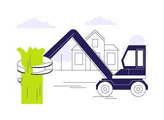 Image showing Tree removal abstract concept vector illustration.