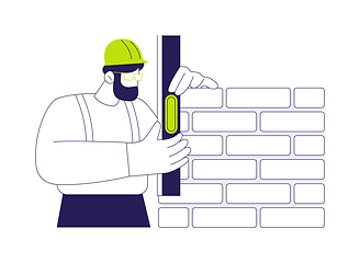 Image showing Levelling bricks abstract concept vector illustration.