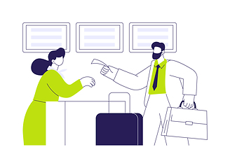 Image showing Flight check-in abstract concept vector illustration.