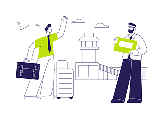 Image showing Airport meeting service abstract concept vector illustration.