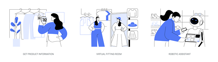 Image showing Technologies in retail isolated cartoon vector illustrations se