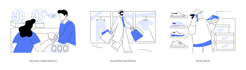 Image showing Enjoying shopping isolated cartoon vector illustrations se