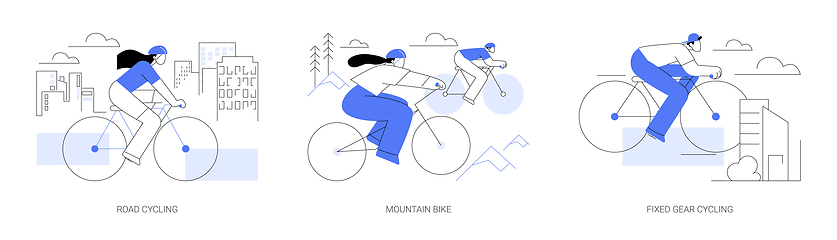 Image showing Cycling isolated cartoon vector illustrations se