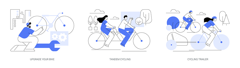 Image showing Urban cycling isolated cartoon vector illustrations se