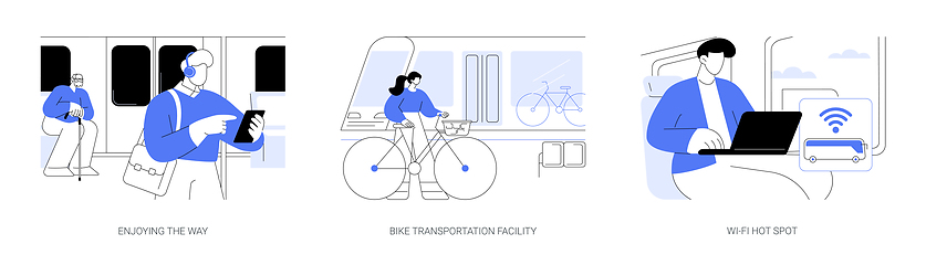 Image showing Smart public transport isolated cartoon vector illustrations se