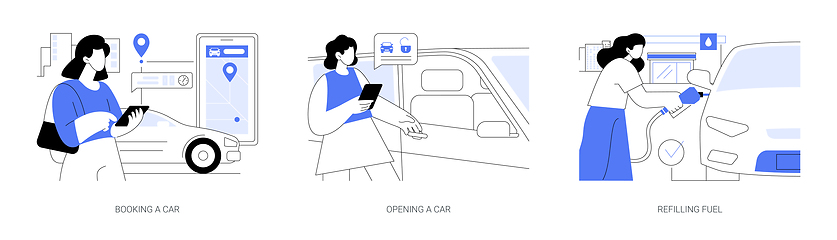 Image showing Carsharing isolated cartoon vector illustrations se