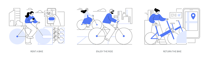 Image showing Bike rental app isolated cartoon vector illustrations se