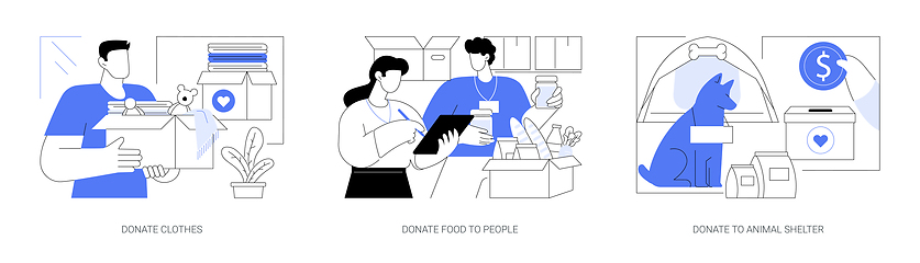 Image showing Making donations isolated cartoon vector illustrations se