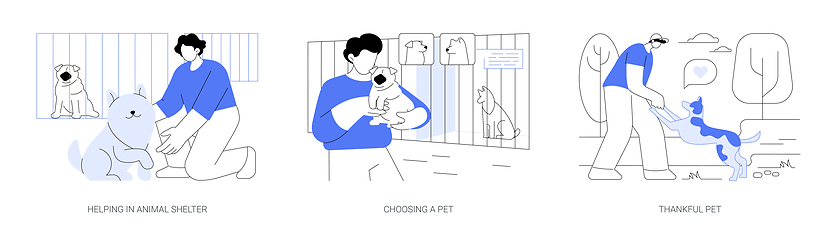 Image showing Adopting a pet isolated cartoon vector illustrations se