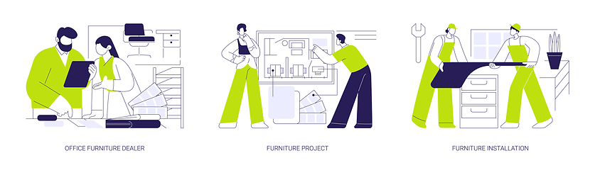 Image showing Furniture dealership business abstract concept vector illustrations.