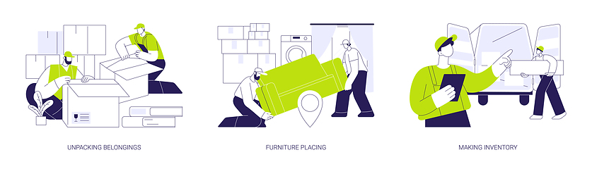 Image showing Full service moving company abstract concept vector illustrations.