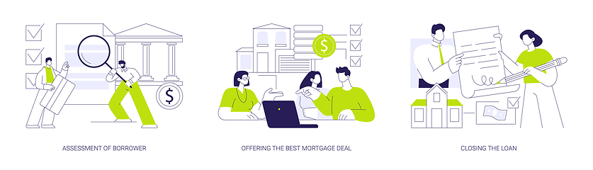 Image showing Mortgage broker services abstract concept vector illustrations.