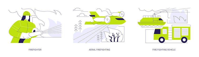 Image showing Fighting the wildfire abstract concept vector illustrations.