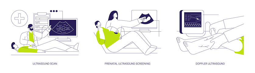 Image showing Ultrasound examination abstract concept vector illustrations.