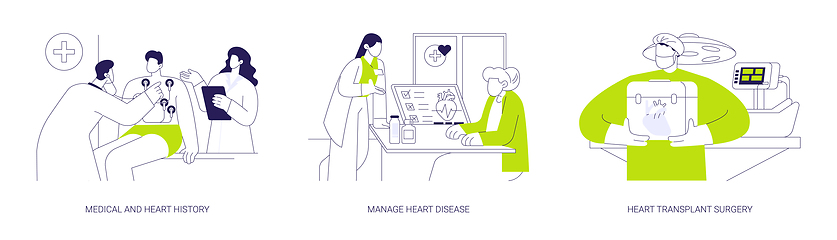 Image showing Heart failure and transplant cardiology abstract concept vector illustrations.