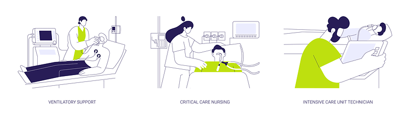 Image showing Critical care medicine abstract concept vector illustrations.