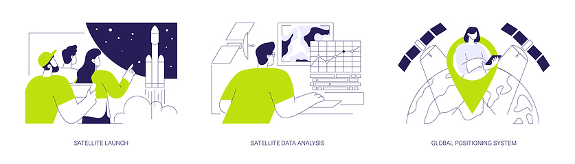 Image showing Communications satellites abstract concept vector illustrations.