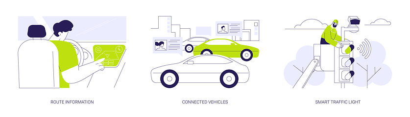 Image showing Smart city transportation abstract concept vector illustrations.