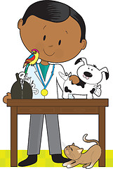 Image showing Black Vet and Pets