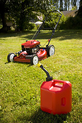 Image showing Red Lawn Mower