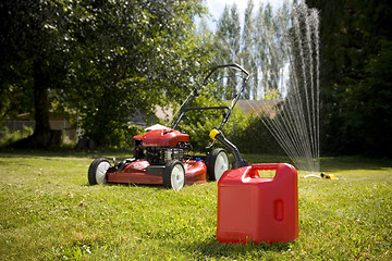 Image showing Red Lawn Mower