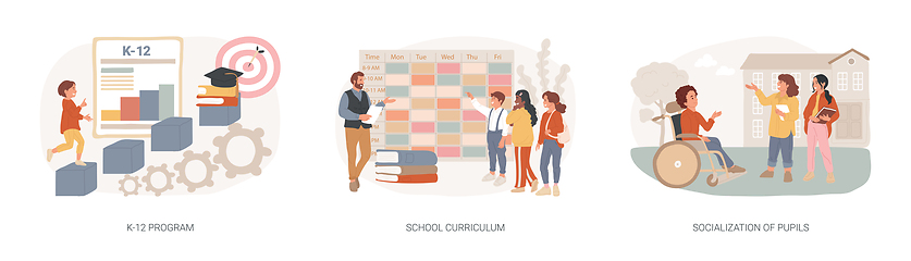 Image showing Education program isolated concept vector illustration set.