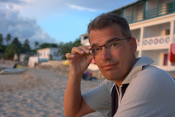 Image showing Man on the beach