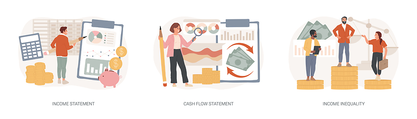 Image showing Balance sheet isolated concept vector illustration set.