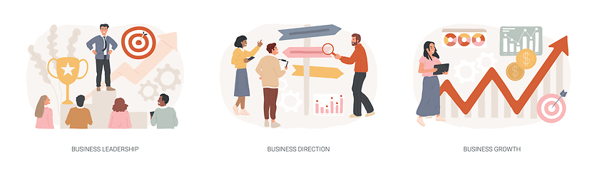 Image showing Business strategy isolated concept vector illustration set.
