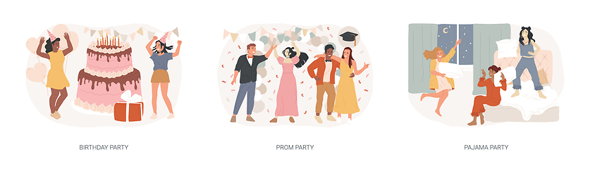 Image showing Festive event isolated concept vector illustration set.