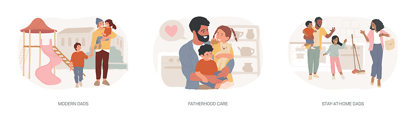 Image showing Parenthood isolated concept vector illustration set.