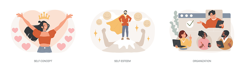 Image showing Personality trait isolated concept vector illustration set.