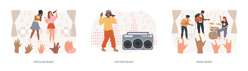 Image showing Music culture isolated concept vector illustration set.