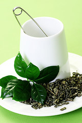 Image showing cup of green tea