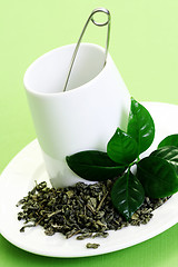 Image showing cup of green tea