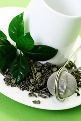 Image showing cup of green tea