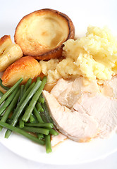 Image showing Festive turkey dinner