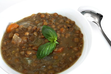 Image showing Traditional greek lentil soup